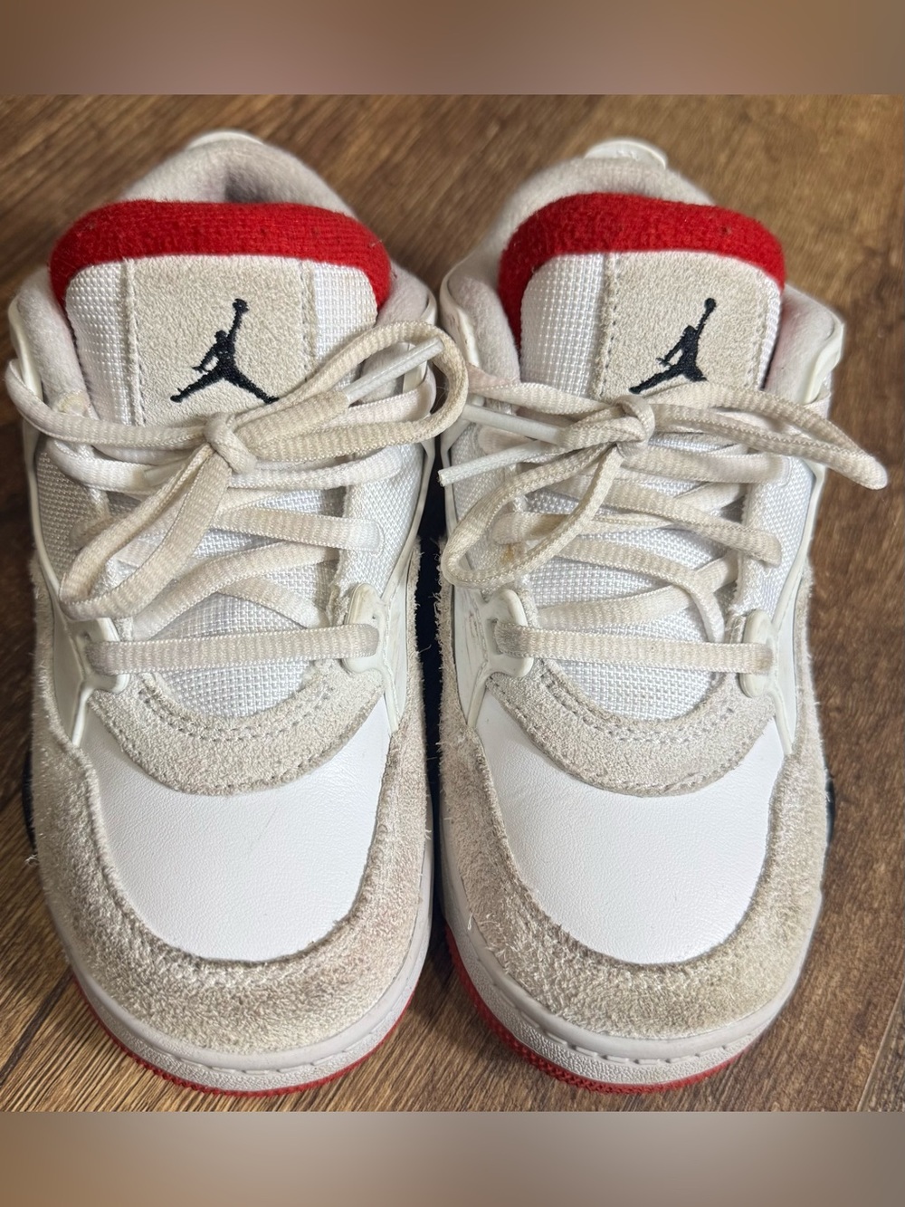Nike Air Jordan 4 RM Kids White Red Black Sneakers Size 12C